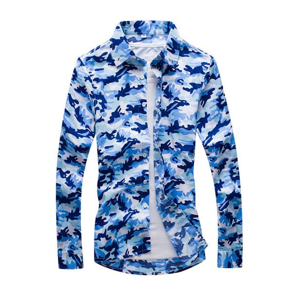 

men's casual shirts shirt spring autumn long sleeve camouflage large size fashionable and handsome men's casual eypi yxhn, White;black