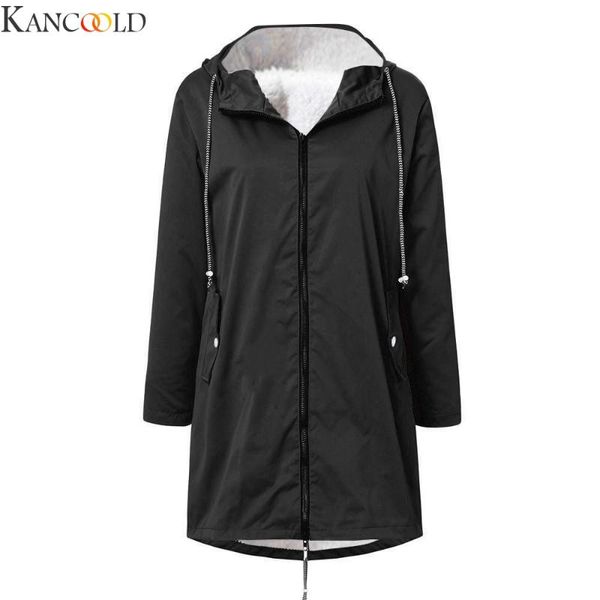 

women's jackets kancoold winter fleece hiking women windproof waterproof outwear parka female windbreaker raincoat coat overcoat, Black;brown