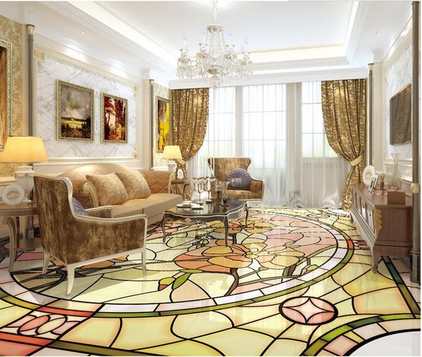 

wallpapers 3d bathroom wallpaper waterproof simple fashion abstract flower flooring pvc floor home decoration