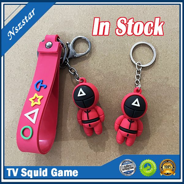 

tv squid game key-chain popular toy anime surrounding wooden people pontang acrylic keychains pendant