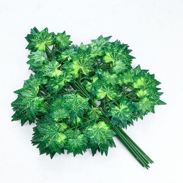 

12pcs/set simulation branches leaves ginkgo maple plastic fake plants decorative flowers & wreaths
