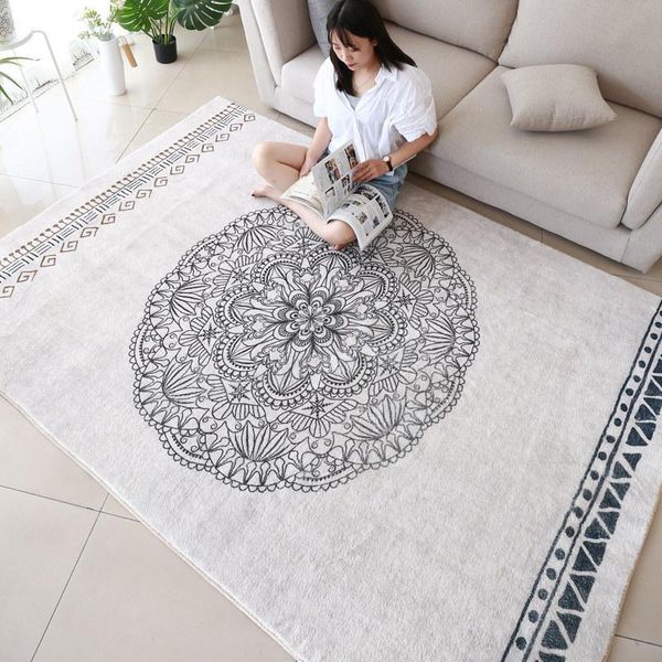 

carpets vintage flower living room carpet home bedroom rug moroccan area sofa coffee table floor mat soft tatami study blanket