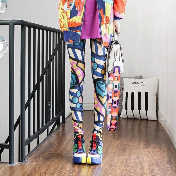 

fashion leggings casual highly elastic and colorful leg warmer fit most sizes leggins pants trousers woman's women's, Black