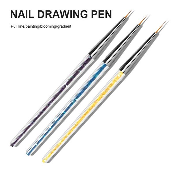 

nail art kits 3pcs sequined drawing pen color painting hook line set