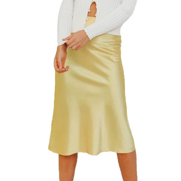 

skirts spring womens 2021 casual long skirt high waist white clothing, Black