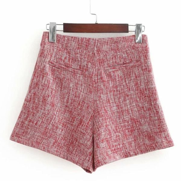 

women's shorts high waist women autumn winter woman mini short korean fashion bottom elastic plaid casual streetwear, White;black