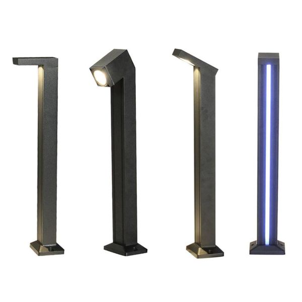

lawn lamps outdoor pillar light with backside blue 16w waterproof graden landscape spotlight villa courtyard bollard lamp