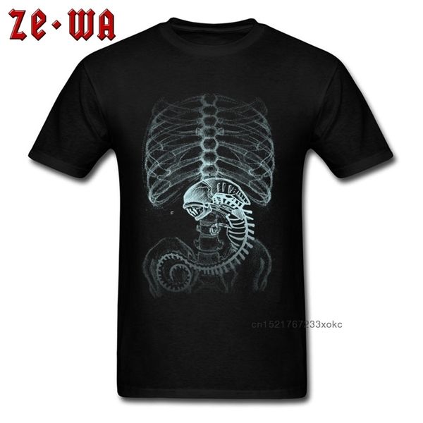Ürpertici Alien Giysileri Erkekler T-shirt Artı Boyutu Erkek T Erkek TS Camiseta Tshirt 3XL XS Tee Homme Yaz Funky X-Ray 210706