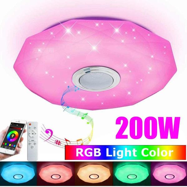 

ceiling lights 200w 33cm modern led remote control home lighting app bluetooth music light bedroom smart full color rgb lamp