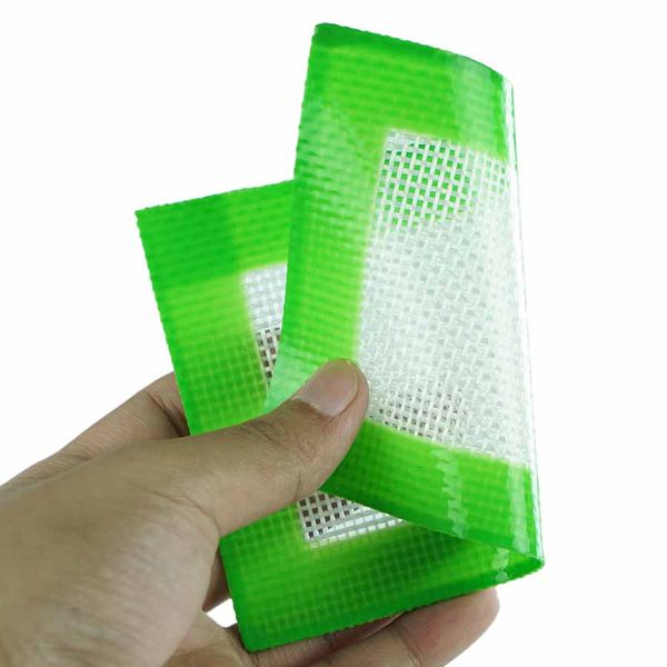 Esteras para hornear Estera de silicona Cera Dab Pad Tabble Pads Herramientas antiadherentes para fumar para hierba seca Tabaco Verde Negro Rectángulo Dabber Tool smo2561