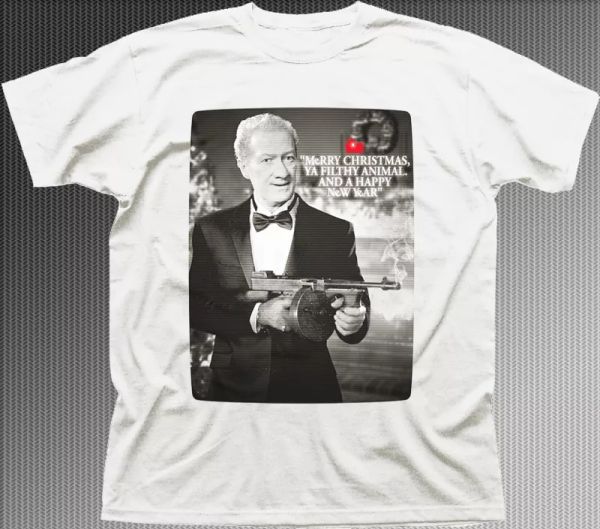 

Home Alone Merry Christmas You Filthy Animal Happy New Year cotton t-shirt 9910, White;black