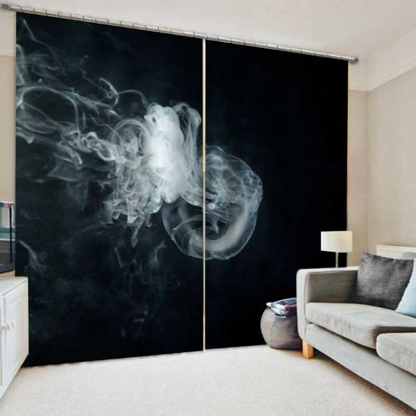 

morden black art curtains 3d window for living room bedroom customized size personality curtain & drapes