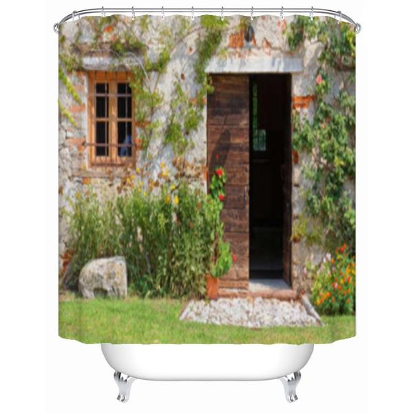 

shower curtains garden decor curtain modern home print bathroom fabric bathtub with hooks waterproof