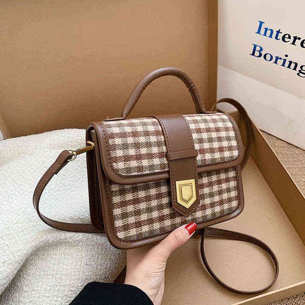

evening bags 2021 one shoulder hand simple tweed small underarm women's thousand bird check msenger bag