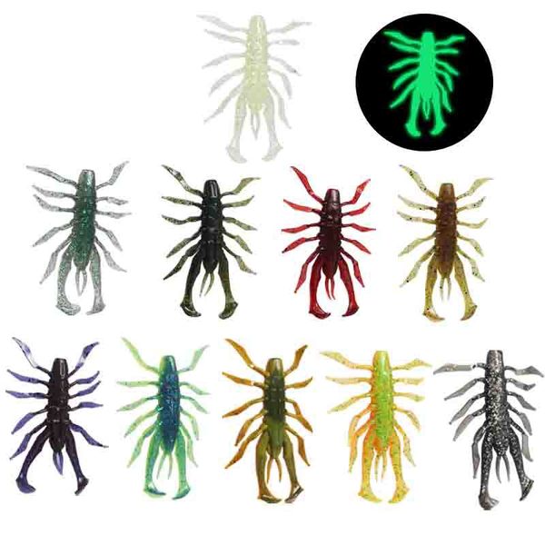 

5pcs/bag new japanese polypoda road sub-soft bait competitive water spider high gravity submerged shrimp bait 7cm6g road sub-bait