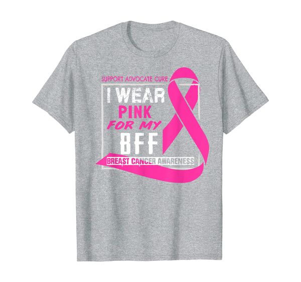 

i wear pink for my bff breast cancer awareness shirt, White;black