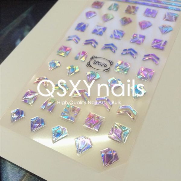 

50pcs laser sticker 3d nail art geometry leopard stripe design adhesive decals for manicure decoration1, Black