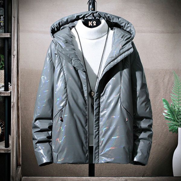 

man thin duck down coats fashion trend couples windproof hooded puffer jacket designer winter luxury bread warm plus size puff jackets, Black