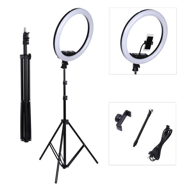 

flash heads 18inch remote touch led ring light camera phone pography large lamp with po tripod for shooting makeup video portrait