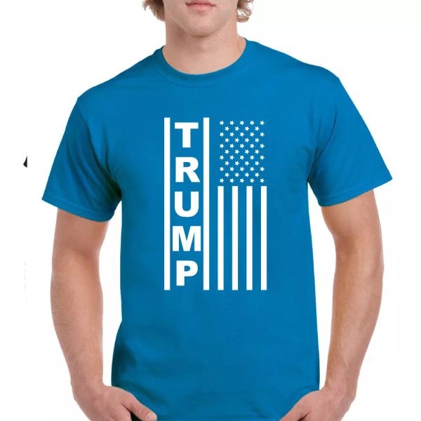

trump white flag maga republican conservative political 2020 blue cotton t-shirt, White;black