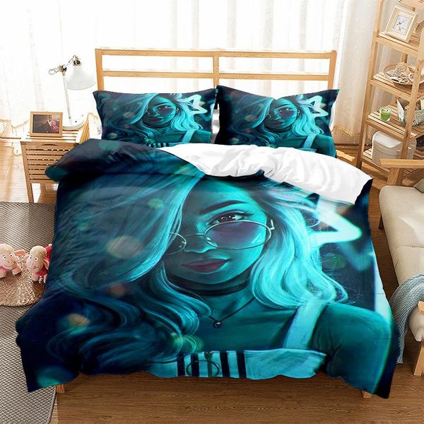 

bedding sets black girl set single twin full  king size cartoon charm bed aldult kid bedroom duvetcover 3d print 032