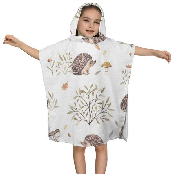 

towel cute hedgehog kids hooded bath for children