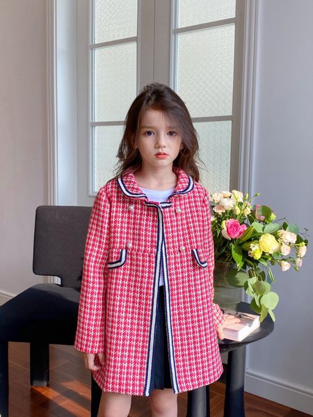 

sweet baby girls woolen jacket toddle lapel tweed coat autumn winter kids girl windbreaker outwear long clothes, Blue;gray