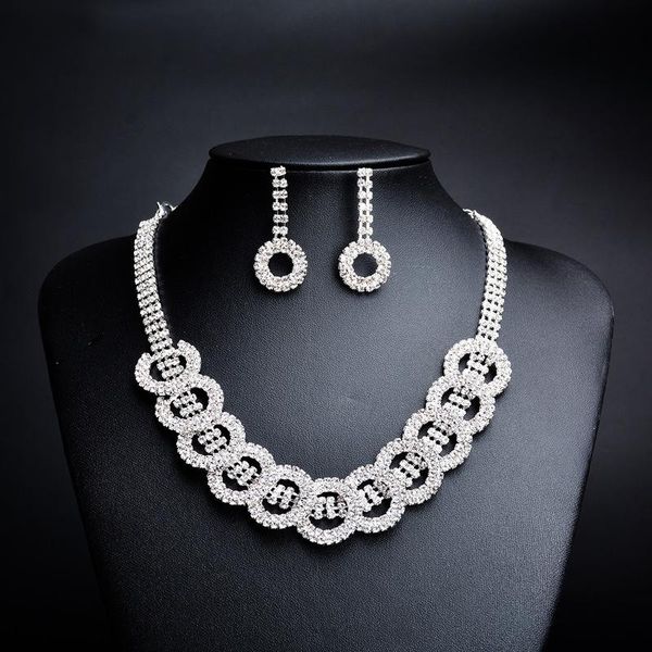 

earrings & necklace jewelry accessories,fashion sets. bridal jewelry, wedding jewelry, zircon set, Silver
