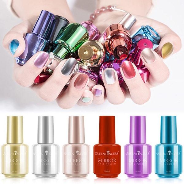 

fashion 12 colors mirror effect nail polish metallic lacquer chrome art varnish