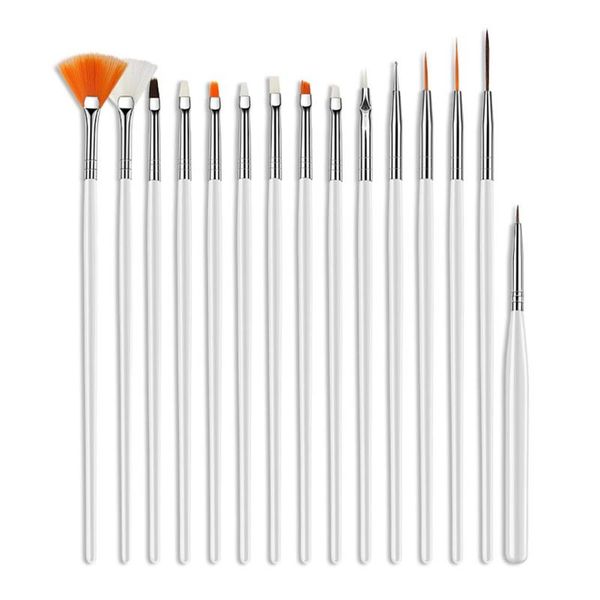 

nail art kits 15pcs hook line dotting drawing pen design acrylic builder polish painting makeup brushes uv gel manicure tool