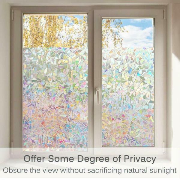 

window stickers glue-static decoration privacy stained glass rainbow film self-adhesive uv-resistant sticker#1