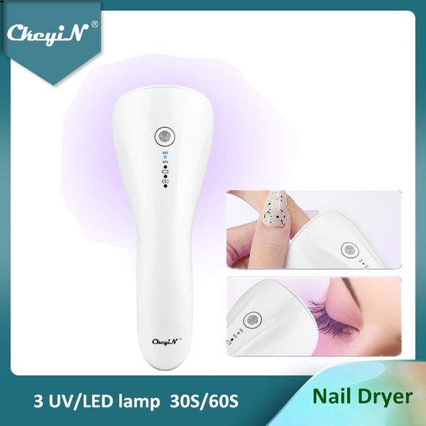 

ckeyin uv lamp nail dryer 5w single finger nails art gel polish eyelash fast drying machine smart sensor 30s/60s rechargeable 48
