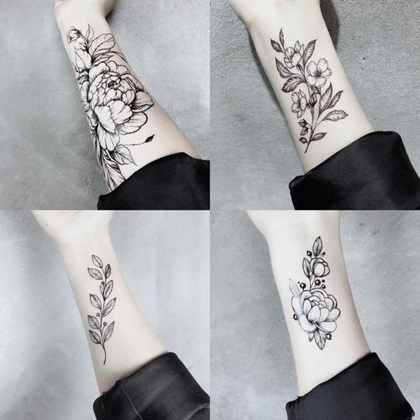 

temporary tattoos flower water transfer tattoo body art waist tatoos chest stickers arm women girl o1y2