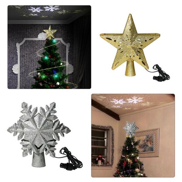 

twinkling star projection lamp christmas er lights ornament pentagram night light tree shape home decor decorative objects & figurines