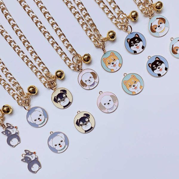 

pet collar necklace chenery pet tag bell small dog chain brand accessories wmw5