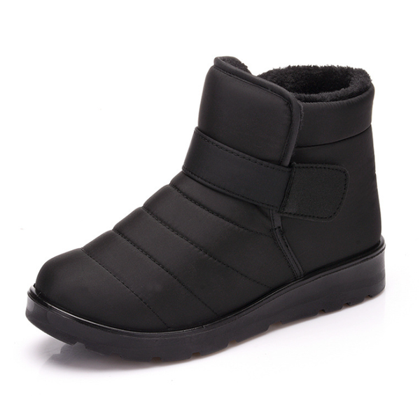 

boots winter women's snow waterproof warm buckled cotton, Black