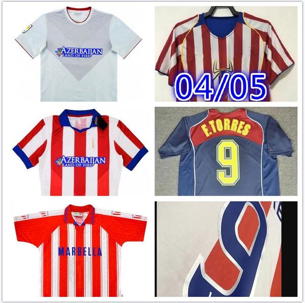 

retro 2003 2004 2005 centenary atletico soccer jerseys 1994 1995 1996 1997 10 11 13 14 15 torres simeone kiko caminero futbol football shirt, Black;yellow