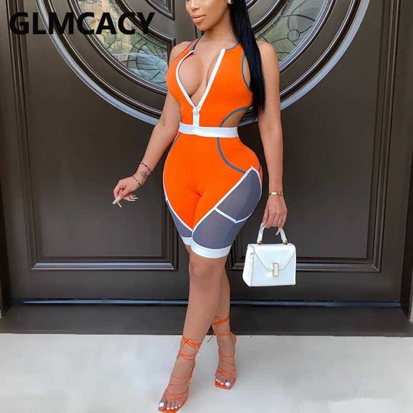 

women color block patchwork romper playsuits 210702, Black;white