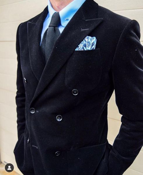 

black velvet double breasted wedding men suits costume homme slim fit 2 pieces tuxedo groom prom blazer masculino casual stylish men's, White;black