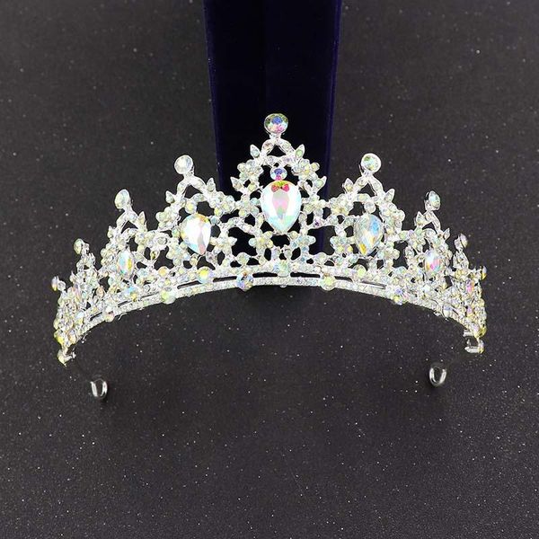 

headpieces bridal crown headband rhinestone crystal water drop vintage classical headdress female elegant jewelry hair accessories, Silver
