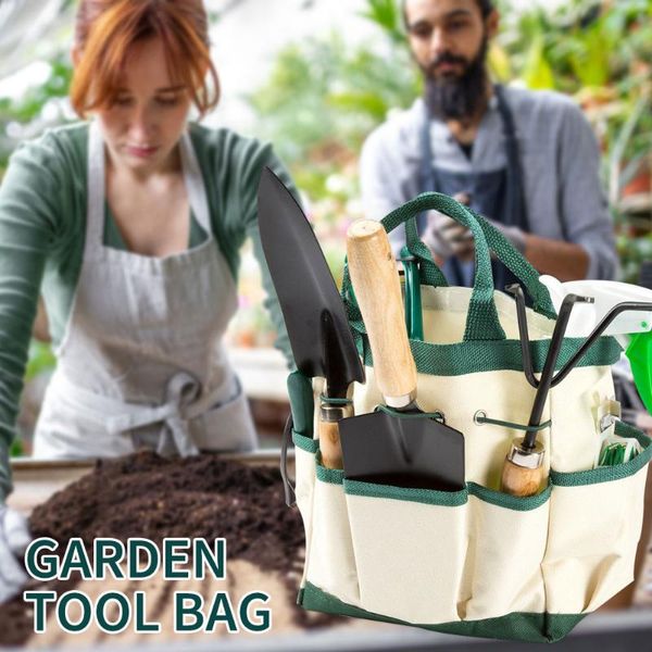 

multi-pocket gardening tool storage bag oxford cloth handbag shovels rakes screwdrivers organizer tote garden accessories bags