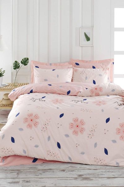 

bedding sets 100% natural cotton double duvet cover set floweroflove powder ep-018923