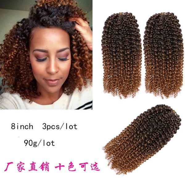

small dirty braid wig crochet braids chemical fiber curly hair, Black;brown