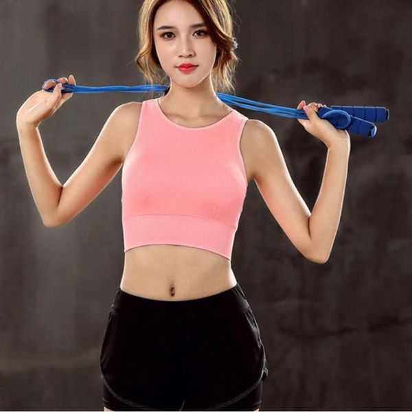 

women breathable mesh shockproof padded athletic gym running seamless fitness yoga vest sport bra outfit