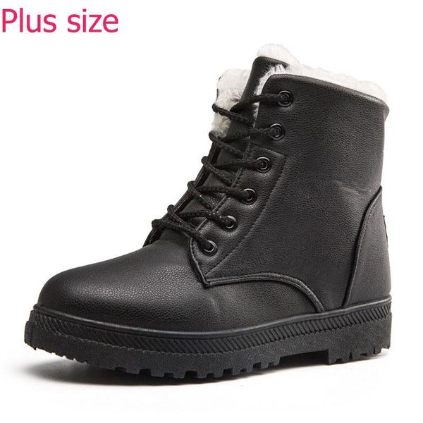 

boots demonia women winter shoes women's boot 2021 classic style ankle for woman snow booties warm plus size 35-42, Black