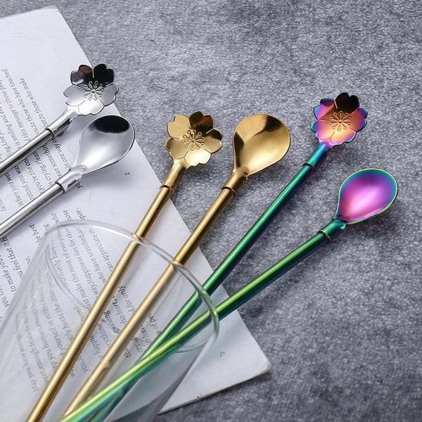 

forks long twisted straw spoon portable gold tea scoop reusable colored stainless steel straws cocktail coffee stirring home
