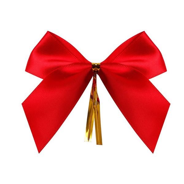 

twist tie bows satin ribbon bow for tying up packages gift wrapping 100pcs, Slivery;white