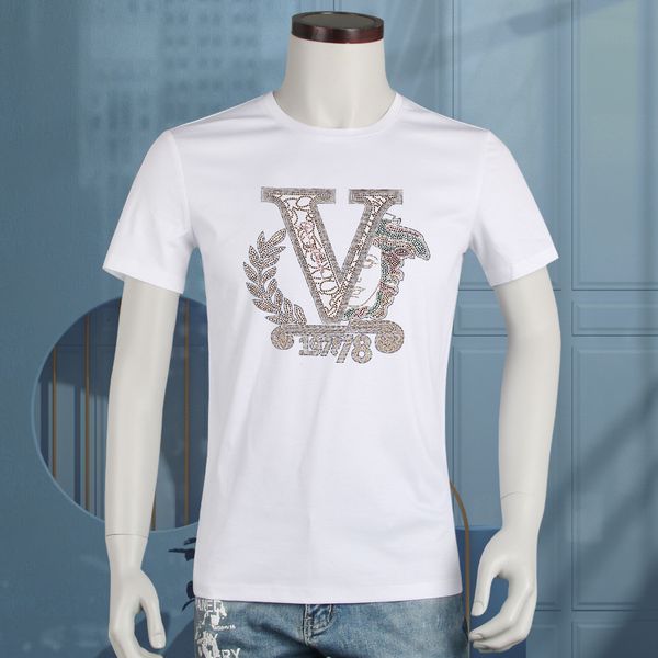 

80 thread count double-sided mercerized xinjiang plush cotton summer men's short sleeve t-shirt round neck ice silk high-end pure white, White;black