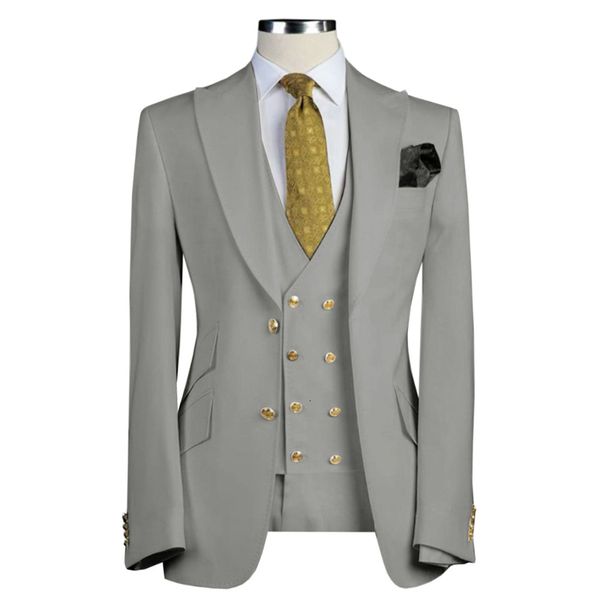 

men's suits & blazers 3 piece slim fit business for men peaked lapel groom tuxedo fashion jacket with pants double breasted vent weddin, White;black
