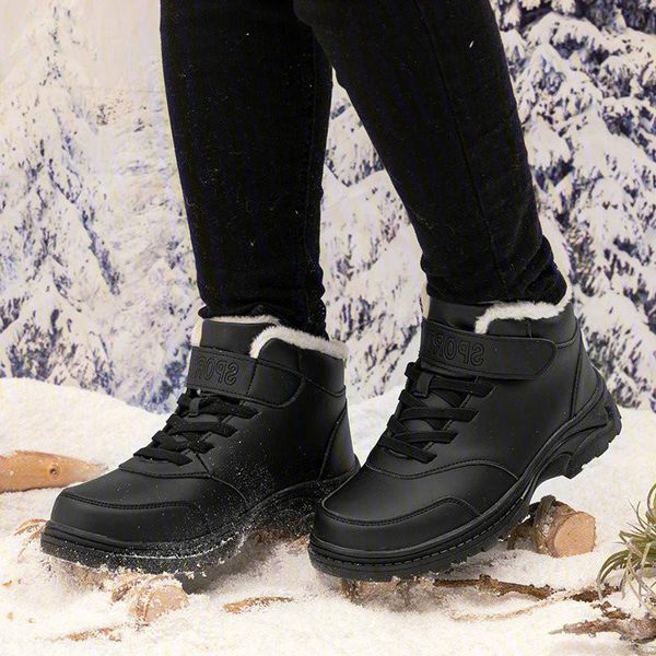 

boots women autumn winter low heels anke pu booties olders snow warm sneakers shoes zapatos de hombres personlizar d1483, Black